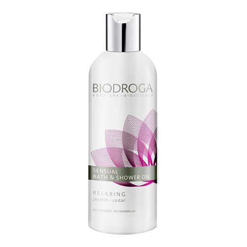 Biodroga Relaxing Sensual Bath and Shower Oil on white background