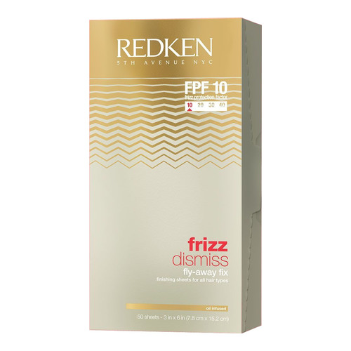 Redken Frizz Dismiss FPF 10 Flyaway Fix | 50 Sheets, 1 set Redken Frizz Dismiss FPF 10 Flyaway Fix | 50 Sheets on white background