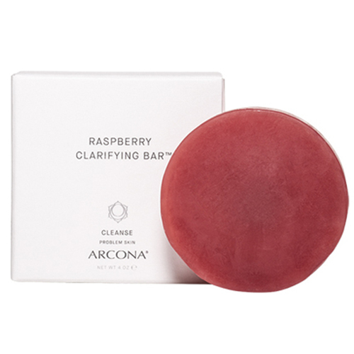 Arcona Raspberry Clarifying Bar on white background