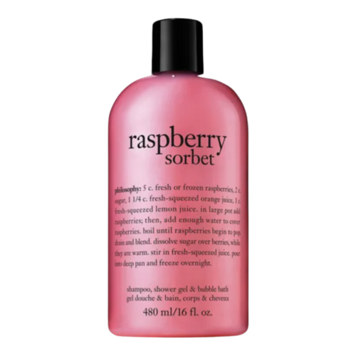 Philosophy Raspberry Sorbet Shower Gel on white background