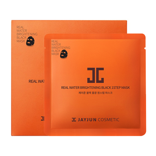 JAYJUN Real Water Brightening Black 1st Mask (25ml x 10 sheets) on white background