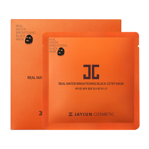 JAYJUN Real Water Brightening Black 1st Mask (25ml x 10 sheets), 1 set JAYJUN Real Water Brightening Black 1st Mask (25ml x 10 sheets) on white background