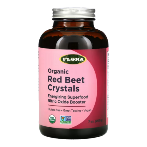 Flora Red Beet Crystals, 200g/7.05 oz Flora Red Beet Crystals on white background