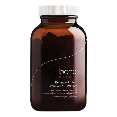 Bend Beauty Renew + Protect Mini Softgel, 120 capsules Bend Beauty Renew + Protect Mini Softgel on white background
