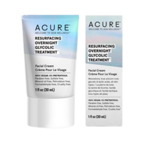 Acure Resurf.Overnight Glycolic Treatment on white background
