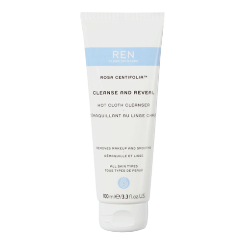 Ren Rosa Centifolia Cleanse and Reveal Hot Cloth Cleanser on white background