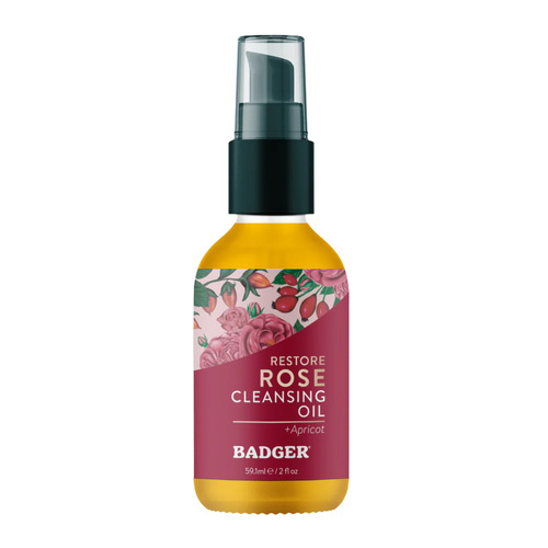 Badger Balms Rose Cleansing Oil (Delicate Skin) on white background