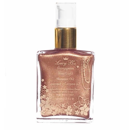 Lucy B Rose Gold Shimmer Oil, 60ml/2 fl oz Lucy B Bronzer Shimmer Oil on white background