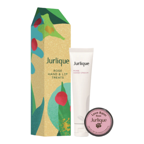 Jurlique Rose Hand and Lip Treats on white background