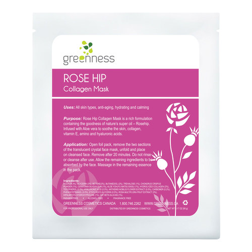 Greeness Cosmetics Rose Hip Collagen Mask, 90g/3.2 oz
