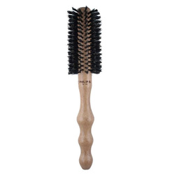 Round Hairbrush, Polished Mahogany Handle - Medium (55mm) on white background