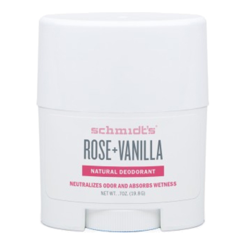 Schmidts Natural Deodorant Stick (Travel Size) - Rose + Vanilla, 19.8g/0.7 oz Schmidts Natural Deodorant Stick - Rose + Vanilla on white background