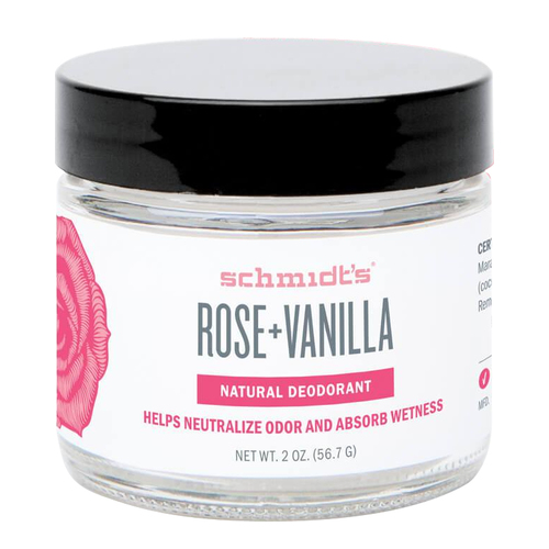 Schmidts Natural Deodorant Jar - Rose + Vanilla, 56.7g/2 oz Schmidts Natural Deodorant Jar - Rose + Vanilla on white background