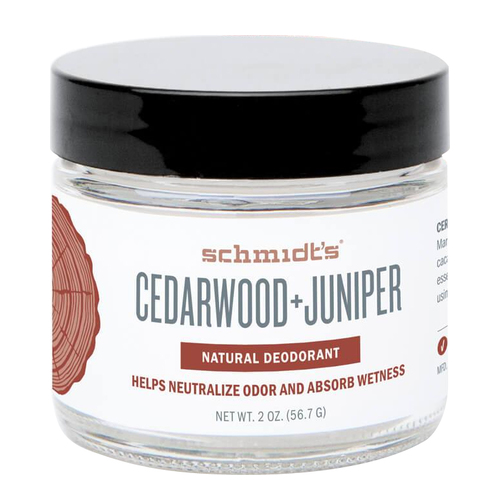 Schmidts Natural Deodorant Jar - Cedarwood + Juniper on white background