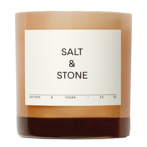 Salt & Stone Saffron and Cedar Candle, 240g/8.47 oz Salt & Stone Saffron and Cedar Candle on white background