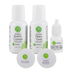 Sensitive Travel Set on white background