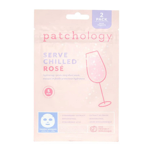 Patchology Serve Chilled Rose Sheet Mask, 2 pieces Patchology Serve Chilled Rose Sheet Mask on white background