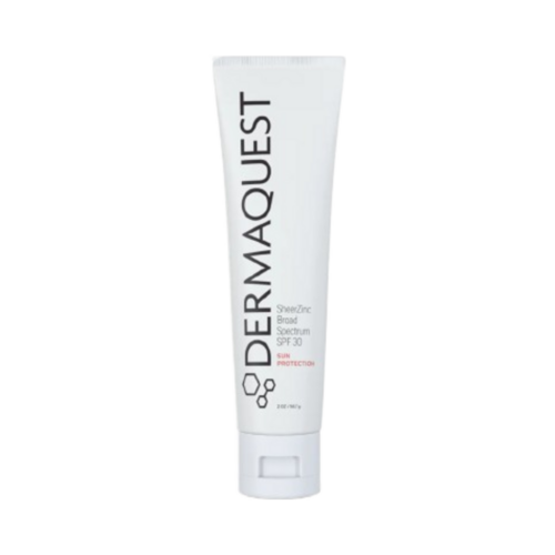 Dermaquest SheerZinc SPF 30 on white background