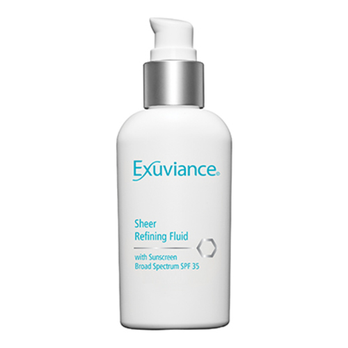 Exuviance Sheer Refining Fluid SPF 35 on white background