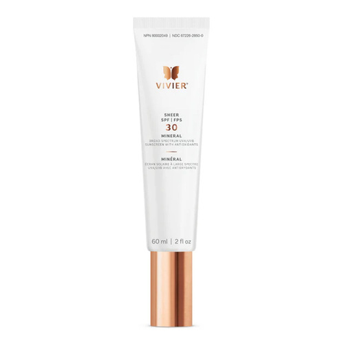 VivierSkin Sheer SPF 30 Mineral, 60ml/2.03 fl oz VivierSkin Sheer SPF 30 Mineral on white background