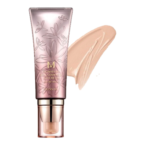 MISSHA Signature Real Complete BB Cream SPF25/PA++ (No.13 | Bright Milky Beige), 45g/1.6 oz MISSHA Signature Real Complete BB Cream SPF25/PA++ (No.21 | Light Pink Beige) on white background