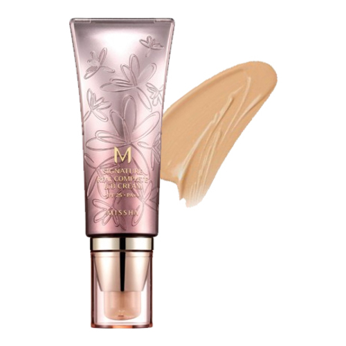 MISSHA Signature Real Complete BB Cream SPF25/PA++ (No.13 | Bright Milky Beige), 45g/1.6 oz MISSHA Signature Real Complete BB Cream SPF25/PA++ (No.21 | Light Pink Beige) on white background