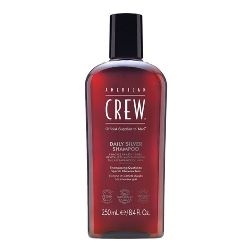 American Crew Silver Shampoo on white background