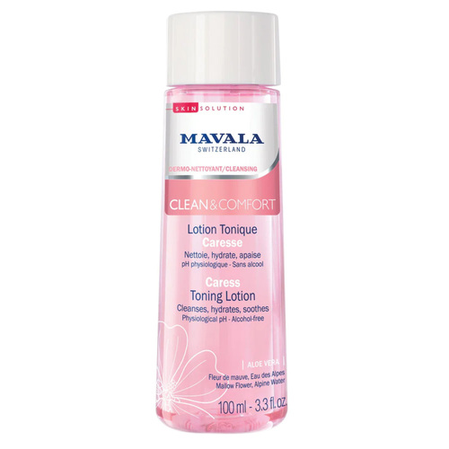 MAVALA Skin Solution Clean and Comfort Caress Toning Lotion on white background