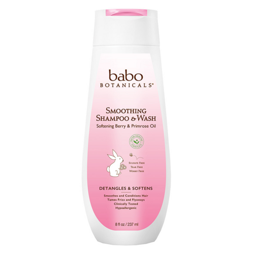 Babo Botanicals Smoothing Berry Primrose Detangling Shampoo and Wash, 237ml/8 fl oz