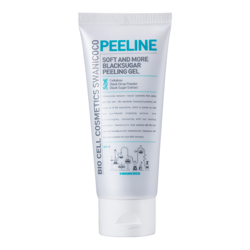 Swanicoco Soft and More Black Sugar Peeling Gel, 100ml/3.4 fl oz Swanicoco Soft and More Black Sugar Peeling Gel on white background