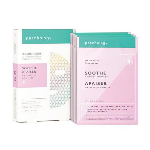 Patchology Soothe FlashMasque (Single), 1 piece Patchology Soothe FlashMasque (4 Pack) on white background