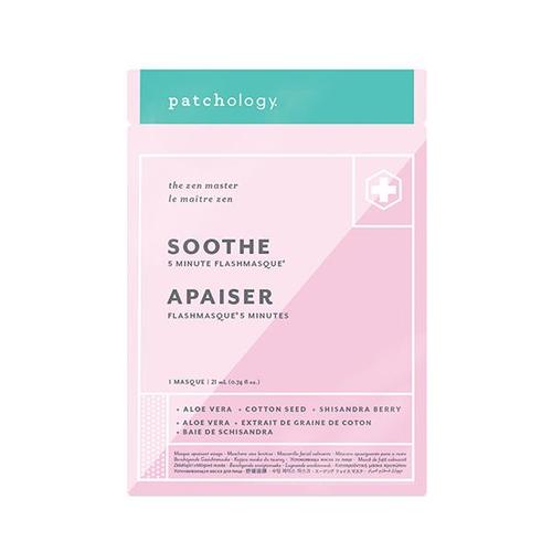 Patchology Soothe FlashMasque (Single), 1 piece Patchology Soothe FlashMasque (4 Pack) on white background