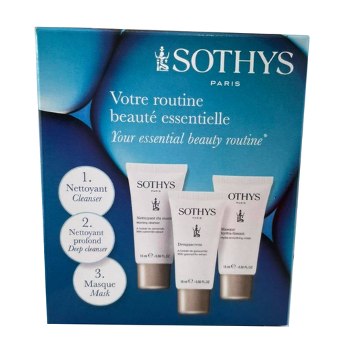 Sothys Essential Beauty Routine, 3 pieces Naturally Yours Sothys Essential Beauty Routine on white background
