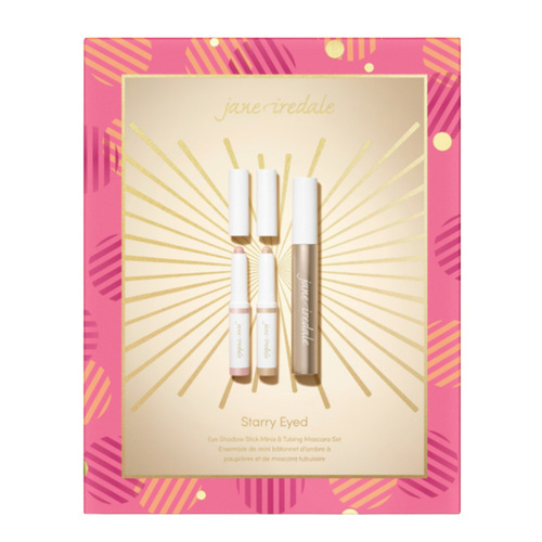jane iredale Starry Eyed Eyeshadow Stick Minis and Tubing Mascara Set, 1 set jane iredale Starry Eyed Eyeshadow Stick Minis and Tubing Mascara Set on white background