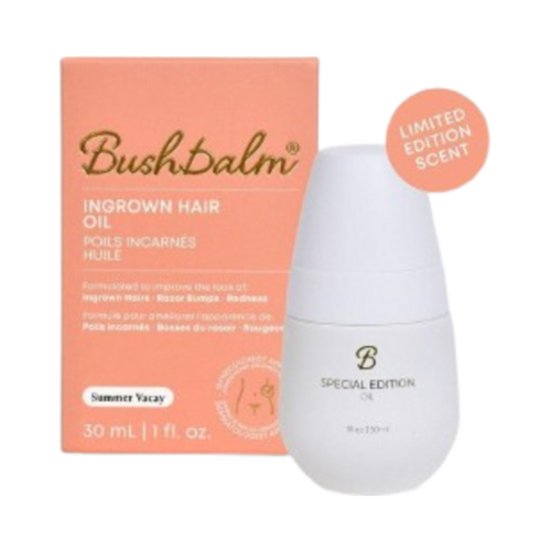 Bushbalm Summer Vacay Ingrown Hair Oil, 30ml/1.01 fl oz Bushbalm Summer Vacay Ingrown Hair Oil on white background