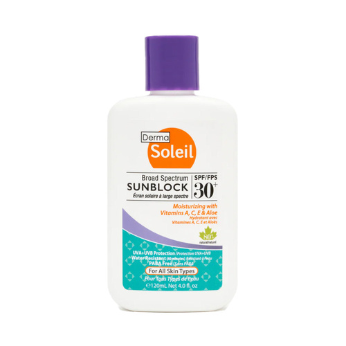 DermaMed Sunscreen Lotion SPF 30 on white background