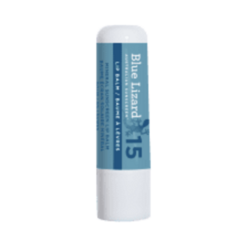 Blue Lizard Sunscreen SPF 15 Lip Balm on white background
