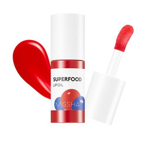 MISSHA Super Food Lip Oil (Honey), 5.2g/0.2 oz MISSHA Super Food Lip Oil (Berry) on white background