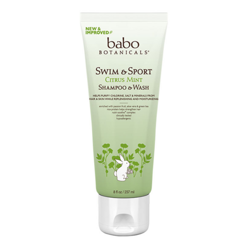 Babo Botanicals Swim and Sport Citrus Mint Shampoo and Wash, 237ml/8.01 fl oz