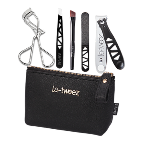 LaTweez Beauty Travel Set - Black, 1 set LaTweez Beauty Travel Set - Black on white background