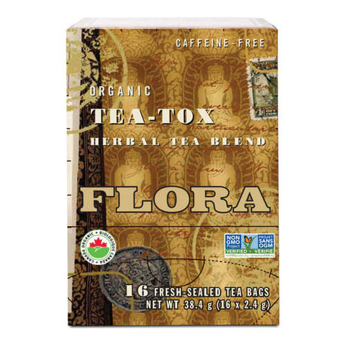 Flora Tea-Tox, 16 x 2.4g/0.08 oz Flora Tea-Tox on white background