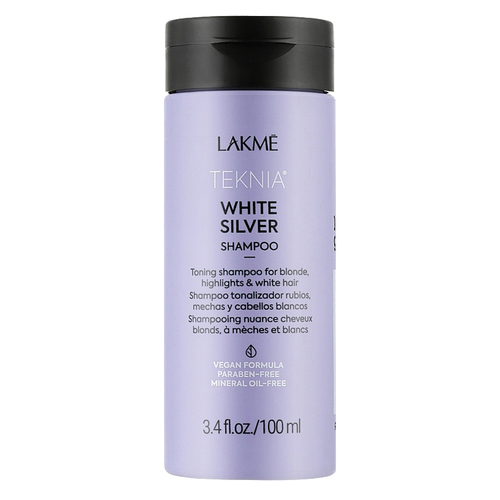 LAKME Teknia White Silver Shampoo, 100ml/3.4 fl oz LAKME Teknia White Silver Shampoo on white background
