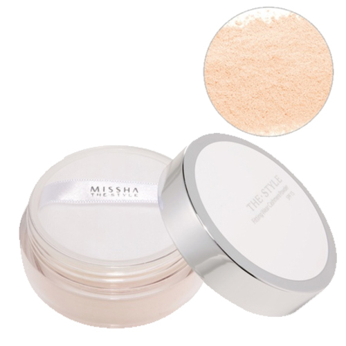 MISSHA The Style Fitting Wear Cashmere Powder SPF15 (No.3) - Shimmering Beige, 20g/0.7 oz MISSHA The Style Fitting Wear Cashmere Powder SPF15 (No.1) - Light Beige on white background