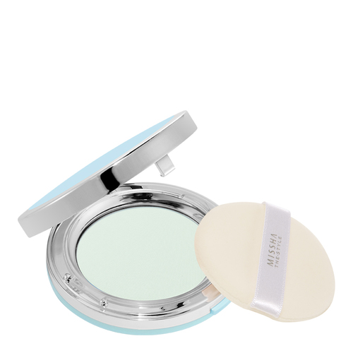 MISSHA The Style Fitting Wear Sebum-Cut Pressed Powder (No.1) - Clear Mint, 11g/0.4 oz MISSHA The Style Fitting Wear Sebum-Cut Pressed Powder (No.1) - Clear Mint on white background