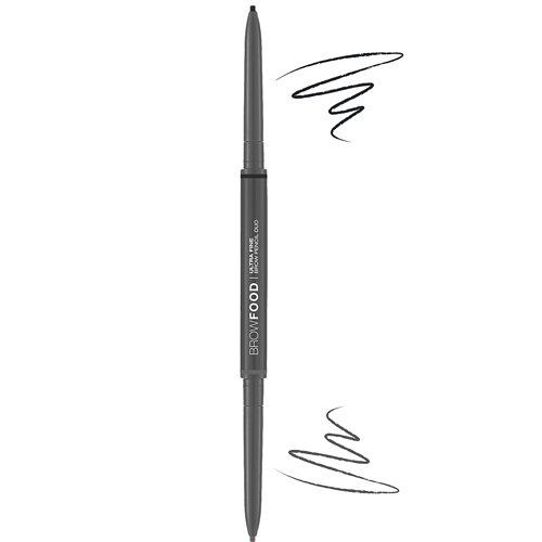 Lashfood Ultra Fine Brow Pencil Duo - Taupe, 1 pieces Lashfood Ultra Fine Brow Pencil Duo - Brunette on white background