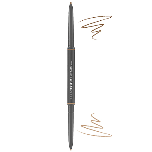 Lashfood Ultra Fine Brow Pencil Duo - Taupe, 1 pieces Lashfood Ultra Fine Brow Pencil Duo - Brunette on white background