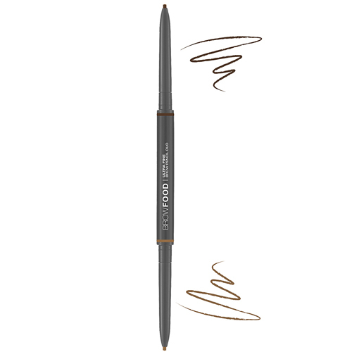 Lashfood Ultra Fine Brow Pencil Duo - Taupe, 1 pieces Lashfood Ultra Fine Brow Pencil Duo - Brunette on white background