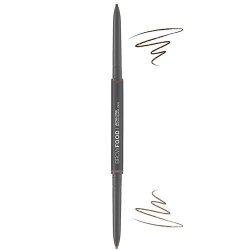 Lashfood Ultra Fine Brow Pencil Duo - Taupe, 1 pieces Lashfood Ultra Fine Brow Pencil Duo - Brunette on white background