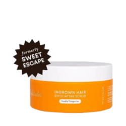 Vanilla Tangerine Exfoliating Scrub Ingrown Hair on white background