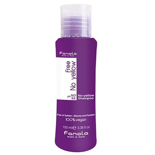 Fanola Vegan No Yellow Shampoo, 100ml/3.4 fl oz Fanola Vegan No Yellow Shampoo on white background